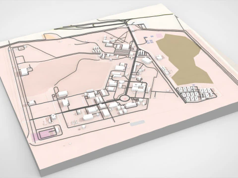 The Natanz Nuclear Facility Iran 3D Model