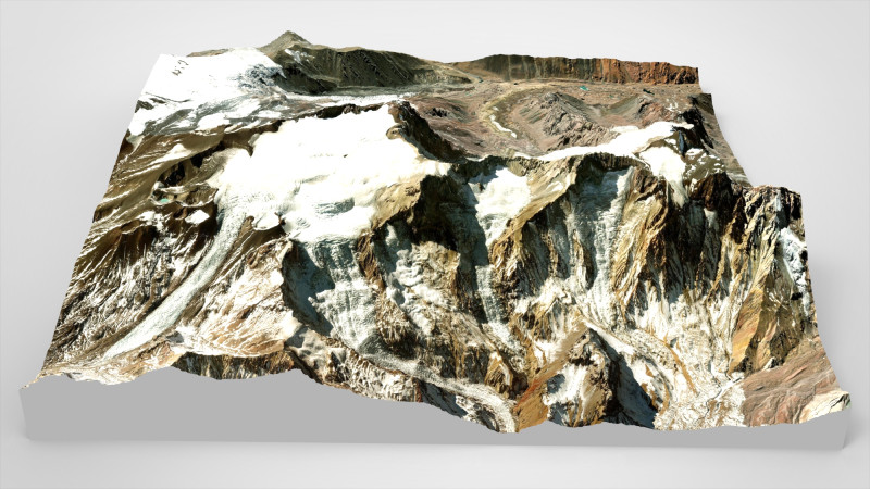 Mountain landscape Nevado Sin Nombre 5933m Metropolitana Chile 3D 模型 .c4d .max .obj .3ds .fbx .stl .blend