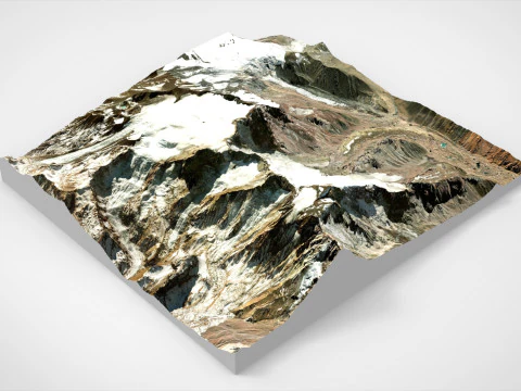 Гірський краєвид Nevado Sin Nombre 5933m Metropolitana Чилі 3D Модель