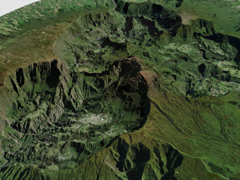 Volcano Piton des Neiges France 3D Model