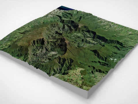 Volcano Piton des Neiges France 3D Model
