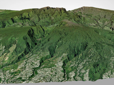 Volcano Piton des Neiges France 3D Model