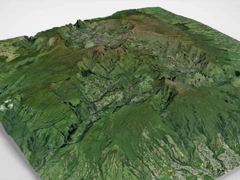 Volcano Piton des Neiges France 3D Model