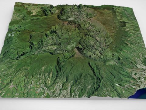 Volcano Piton des Neiges France Modello 3D