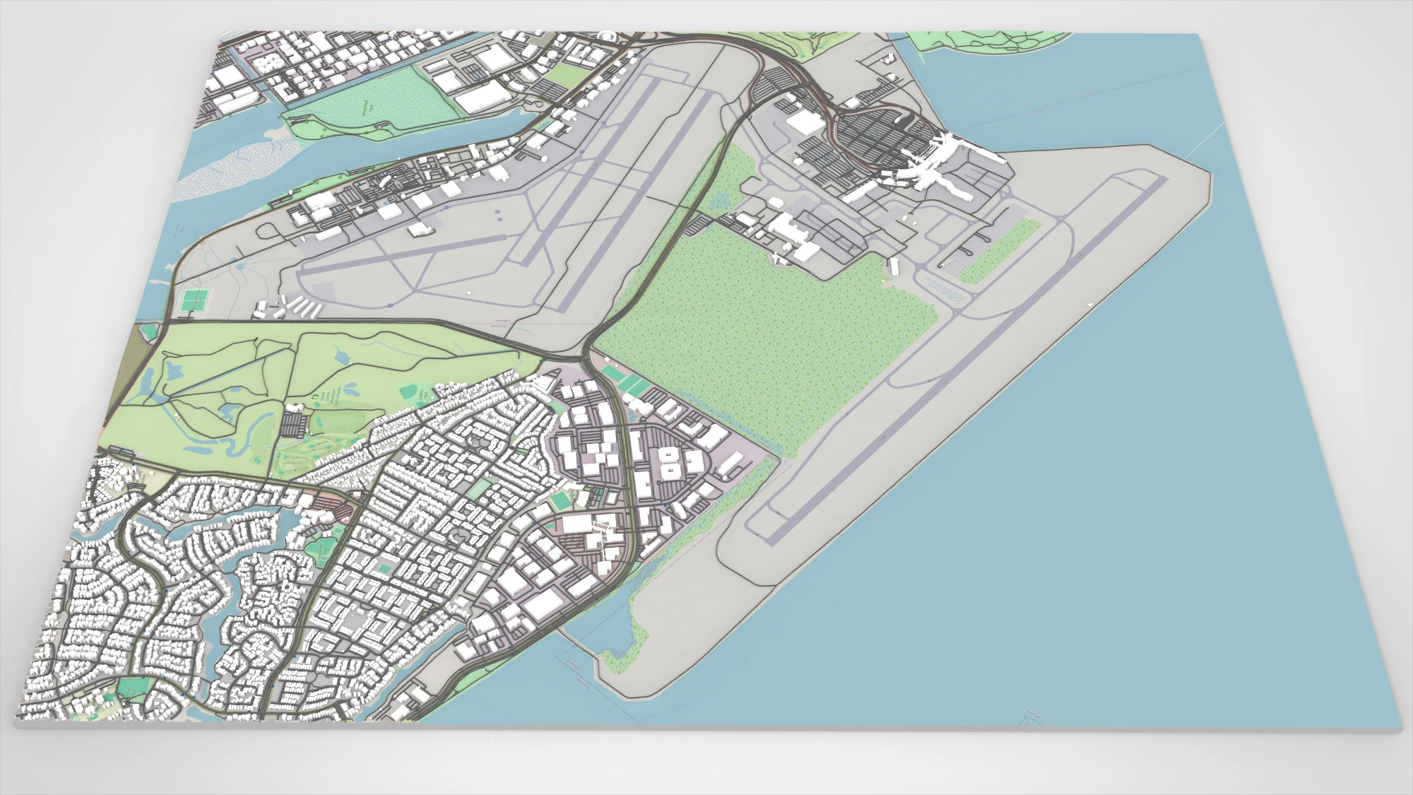 Oakland International Airport California United States 3D Model .c4d .max .obj .3ds .fbx .stl .blend 