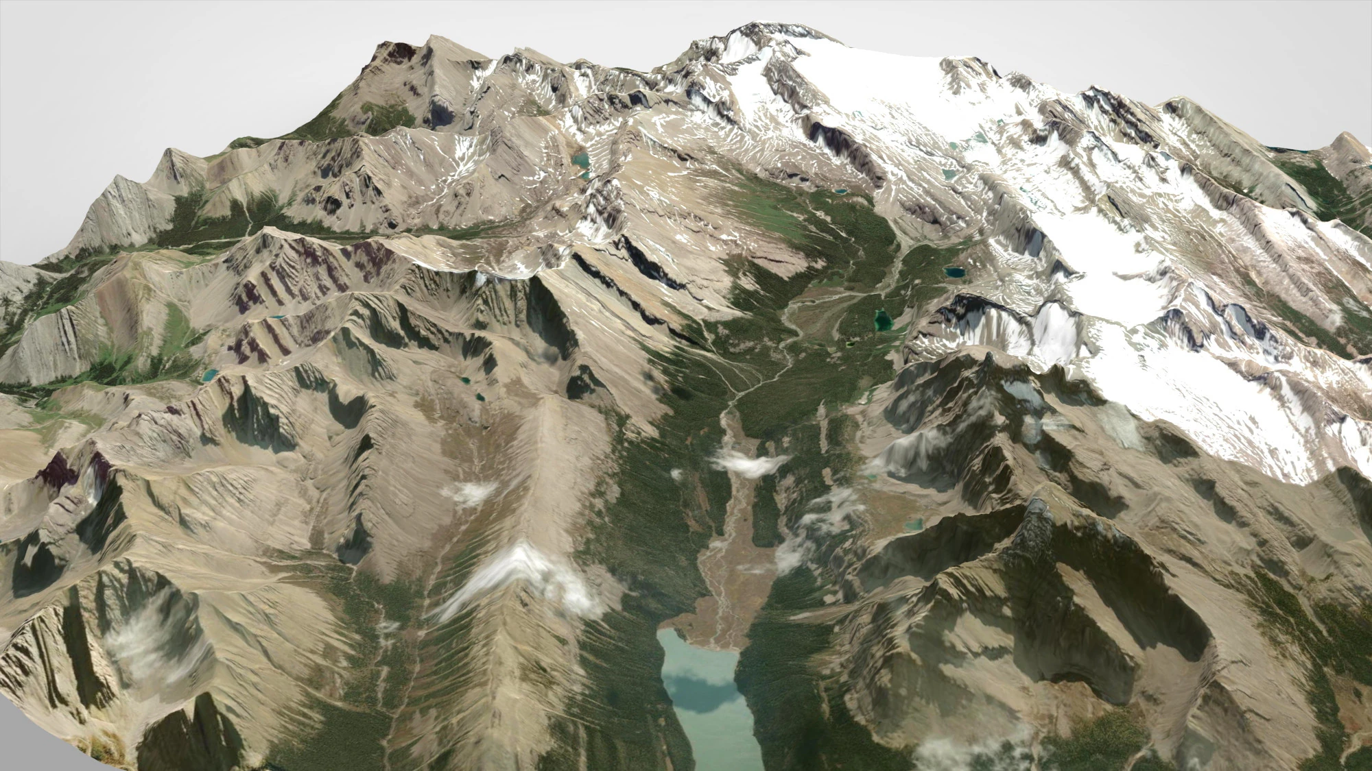 Mountain Landscape Banff National Park Canada 3D Model .c4d .max .obj .3ds .fbx .stl .blend 