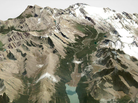 Paesaggio montano Parco Nazionale di Banff Canada Modello 3D