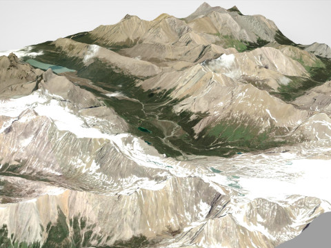 Mountain Landscape Banff National Park Canada 3Dモデル