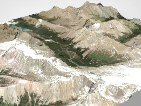 Mountain Landscape Banff National Park Canada 3D Model