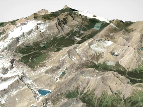 Mountain Landscape Banff National Park Canada 3D Model
