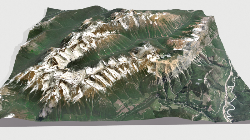 Mountain landscape Porcupine Peak British Columbia Canada 3D 모델 .c4d .max .obj .3ds .fbx .stl .blend