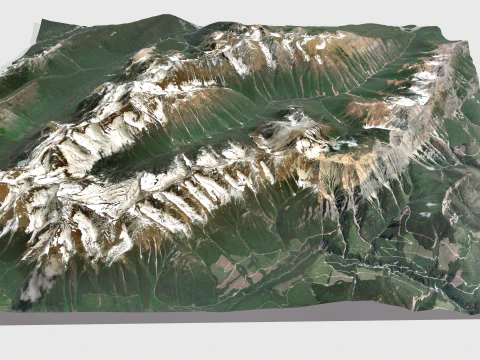 Paesaggio di montagna Porcupine Peak della Columbia britannica in Canada Modello 3D