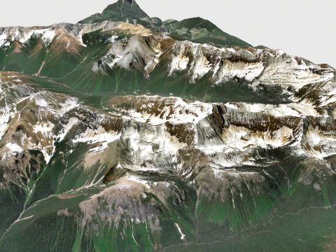 Krajobraz g&oacute;rski Porcupine Peak Kolumbia Brytyjska Kanada Model 3D