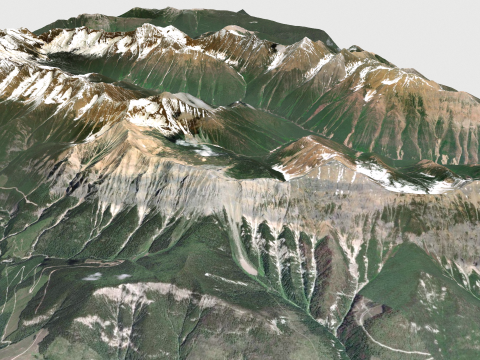 Mountain landscape Porcupine Peak British Columbia Canada 3D 모델