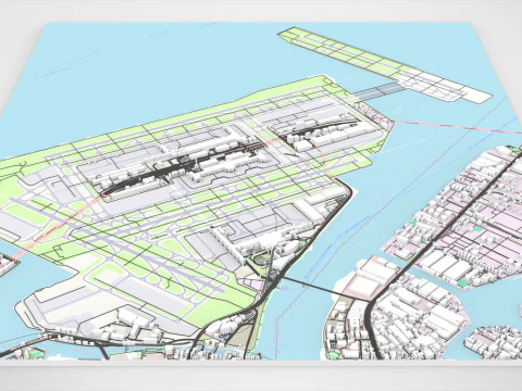 Aeroporto Internazionale di Tokyo Giappone Modello 3D