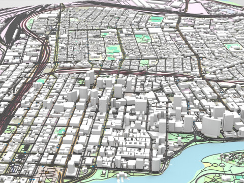 Cityscape Oakland California United States Modèle 3D