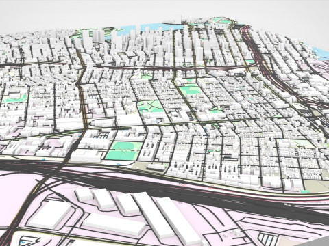 Cityscape Oakland California United States Modèle 3D