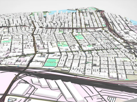 都市景観オークランド カリフォルニア州アメリカ合衆国 3Dモデル