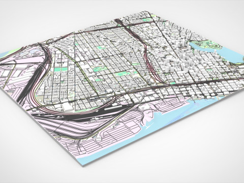 Cityscape Oakland California United States Modèle 3D