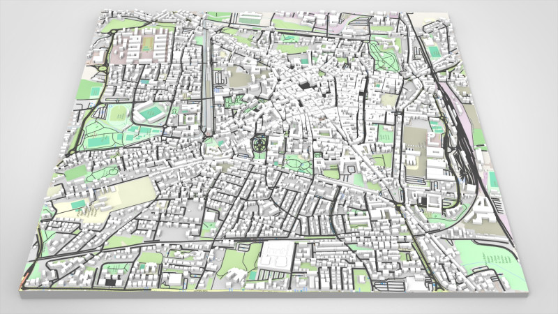 Cityscape Pistoia Tuscany Italy 3D Модель .c4d .max .obj .3ds .fbx .stl .blend