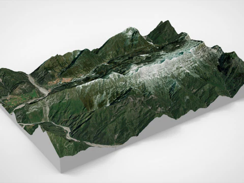 Berglandschap Monte Colon provincie Pordenone Itali&euml; 3D Model