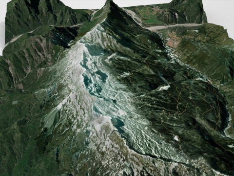 Mountain landscape Monte Colon Province of Pordenone Italy 3D Model