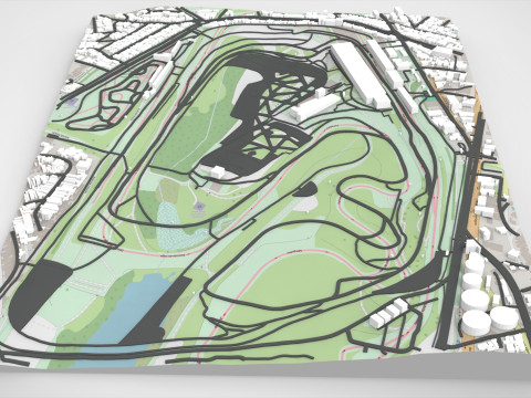 Autodromo Interlago Sao Paulo Brazil 3D Model