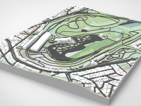 Autodromo Interlago Sao Paulo Brazil 3D Model