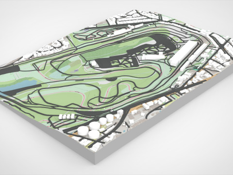Autodromo Interlago Sao Paulo Brazil 3D Model