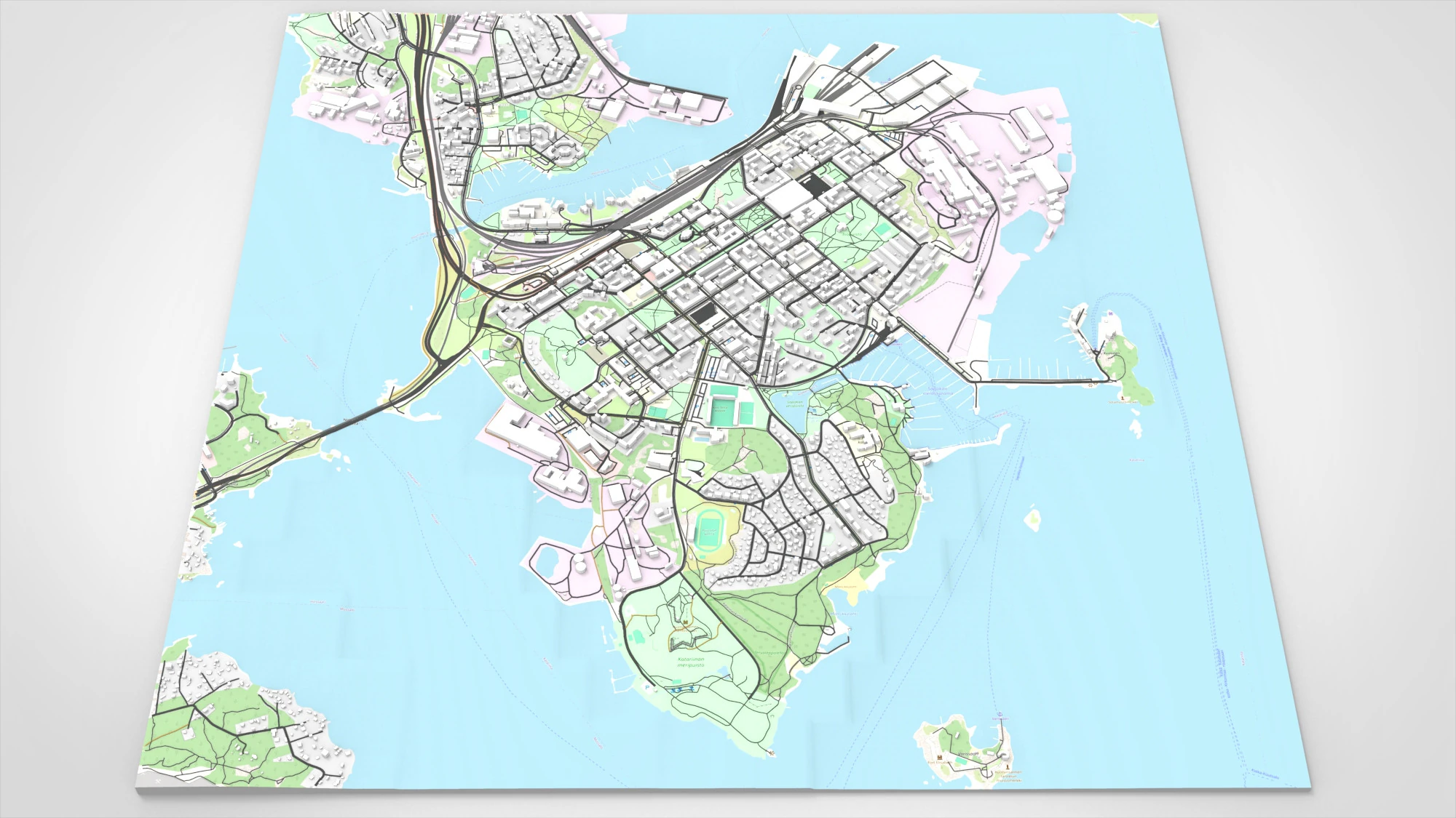 Cityscape Kotka Finland 3D Model .c4d .max .obj .3ds .fbx .stl .blend