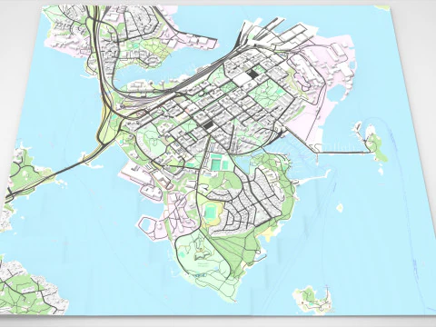 Міський пейзаж Котка Фінляндія 3D Модель