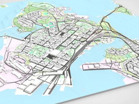 Cityscape Kotka Finland 3D Model