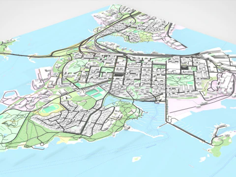 Cityscape Kotka Finland 3D Model
