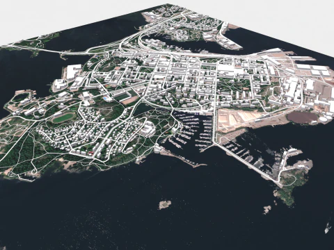 Cityscape Kotka Finland 3D Model