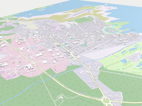 Cityscape Kuressaare Estonia 3D Модель