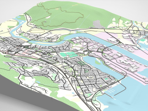 Cityscape Orkanger Norway 3D Model