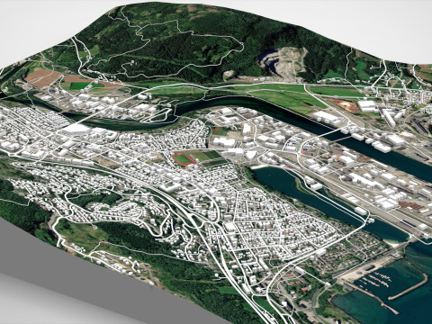 Cityscape Orkanger Norway 3D Model