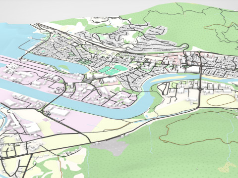 Cityscape Orkanger Norway 3D Model