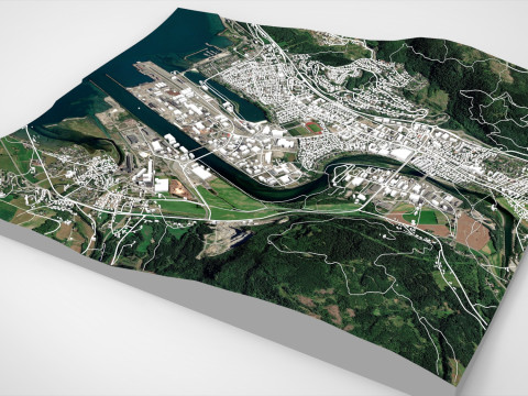 Cityscape Orkanger Norway 3D Model