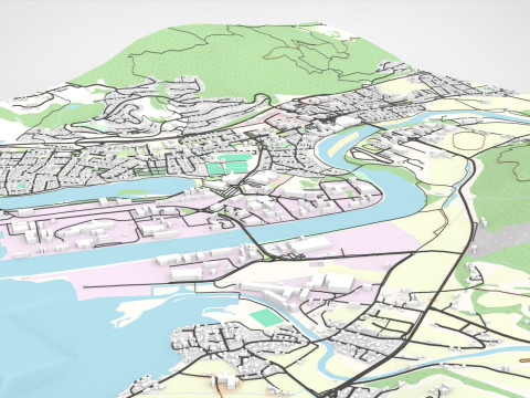 Cityscape Orkanger Norway 3D Model