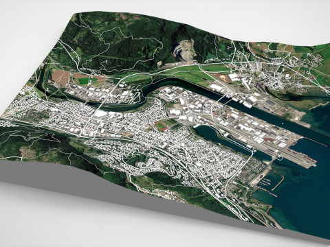 Cityscape Orkanger Norway 3D Model
