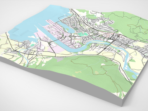 Cityscape Orkanger Norway 3D Model