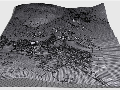 Cityscape Orkanger Norway 3D Model