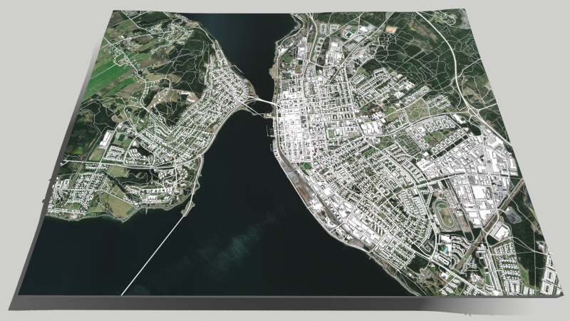 Cityscape Ostersund Sweden 3D Model .c4d .max .obj .3ds .fbx .stl .blend 