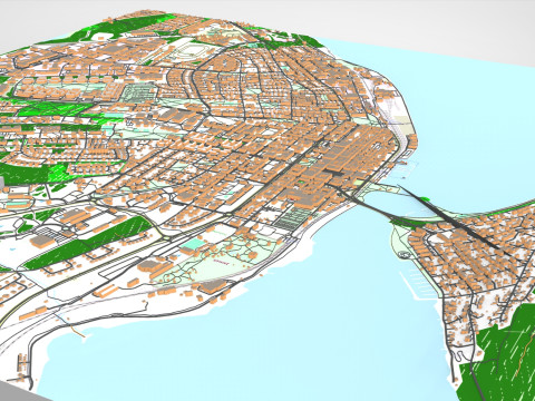 Cityscape Ostersund Sweden 3D Model