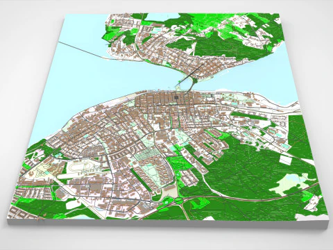 Cityscape Ostersund Sweden 3D Model