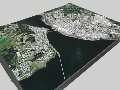 Cityscape Ostersund Sweden 3D Model