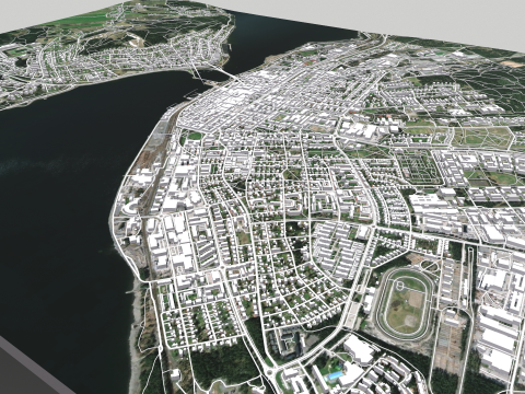 Cityscape Ostersund Sweden 3D Model
