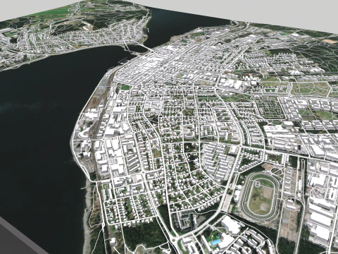 Cityscape Ostersund Sweden 3D Model
