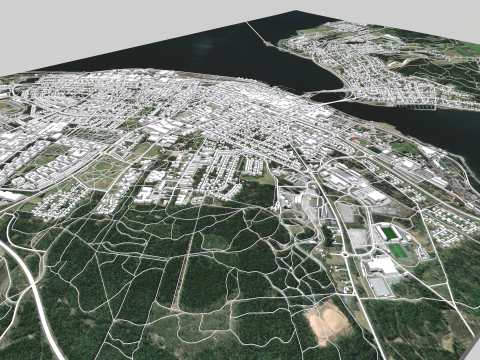 Cityscape Ostersund Sweden 3D Model